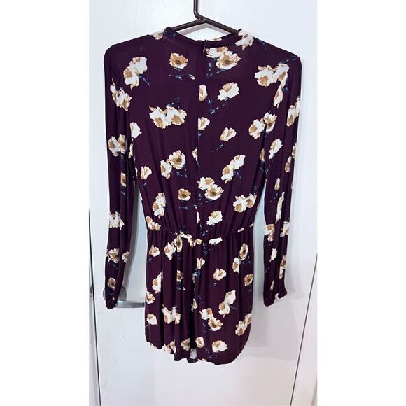 Kendall & Kylie Womens Floral V-Neck Choker Neckline Cutout Romper Multi Size XS - Picture 7 of 11